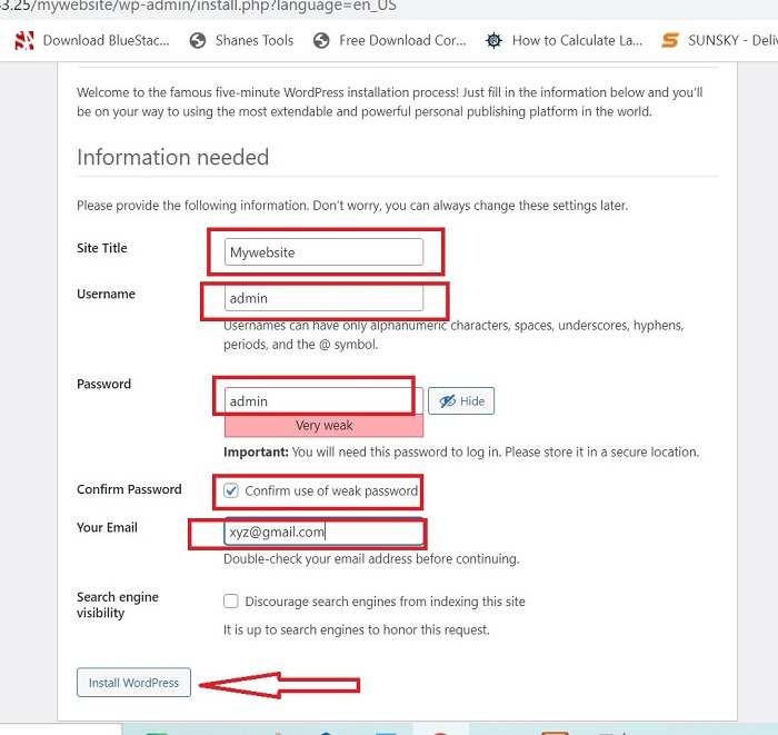 wpfinalinstall VsDevInfo Tech wordpress install localhost windows OS