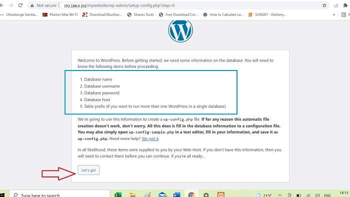 wpinstall2 VsDevInfo Tech wordpress database username password host